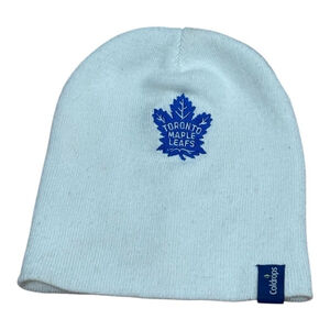 Toronto Maple Leafs Hat Beanie Mens White NHL Hockey Knit Winter Toque